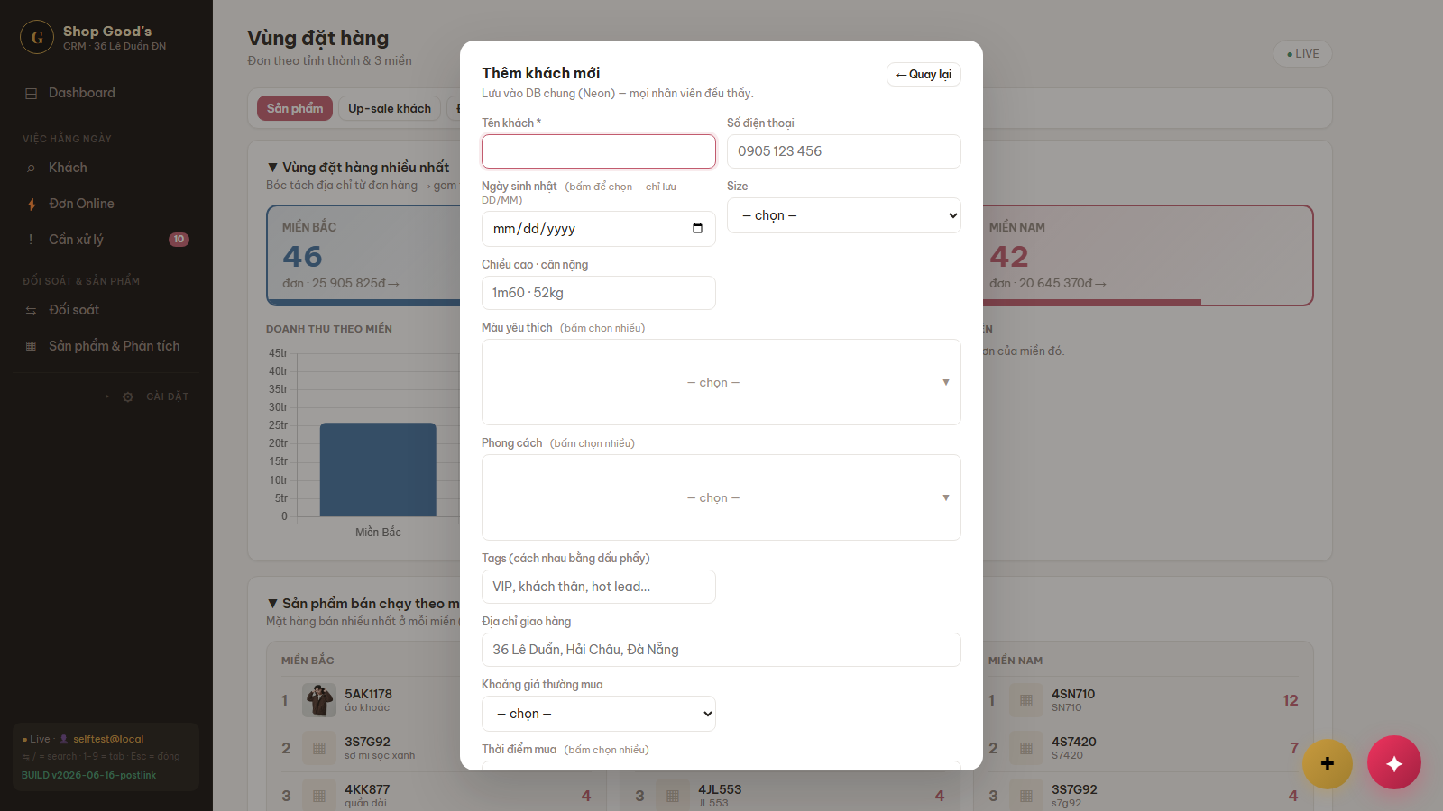 CRM regional analytics